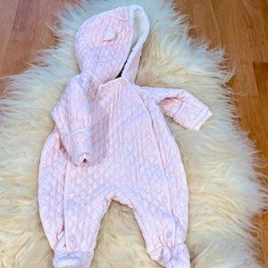 Nordstrom Pink Heart Baby Winter Suit 0-3m